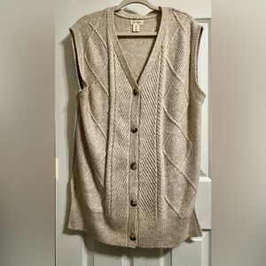 Jessica Simpson Tan Cable Knit Cardigan Vest